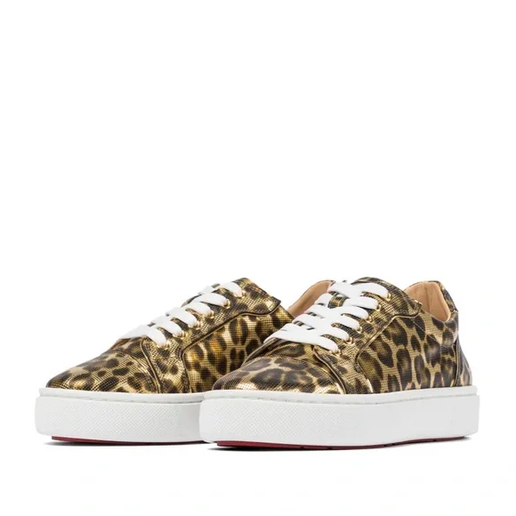 SOLD Christian Louboutin Vieirissima Leopard Printed Leather Sneakers - Picture 4 of 14